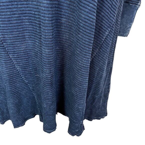 Able Womens Ribbed Blue Long Sleeve Cold Shoulder USA Made Knit Dress sz Large - Picture 5 of 16